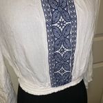 White embroidered bell sleeve top Size XS Photo 2