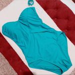 One Piece Into the Bleu Twisted Sweetheart Neckline Bandeau Swimsuit Size 8 NWT Photo 2