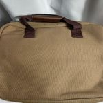 Bella Russo 15" Laptop Duffle Travel Bag Canvas Tote Brown/Tan Shoulder Strap Brown Photo 4