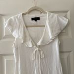 ZARA  Ruffle Collar Bow Mini Dress - White Photo 7