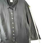 Harvé Benard Harve Benard Tunic Shirt Dress 16W Black 100% Silk Button Front Relaxed Lagom Photo 11