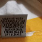 Chico's 1 M Rugby Striped Long Sleeved Lace Up Top in Yellow White Photo 8