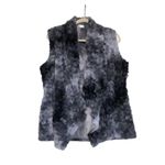 VINE STREET Ombre Faux Fur Vest Sz L Gray Open Front Cozy Everyday City Made USA Size L Photo 1