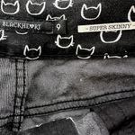 Blackheart  Cat Print Super Skinny Jeans Mid Ankle Cotton Black White 9 32x31 Photo 5