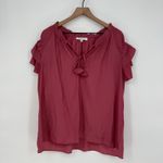 Rose Olive XL Pink Ruffle Sleeve Tie Neck Blouse Top Shirt Womens Size undefined Photo 1