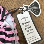 Retro Stage new 1950’s pin up style Pink and Black Striped Bikini Set size XXL Photo 2