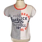 Lucky Brand T-shirt split look short sleeves slight high/low size Med NWT Photo 0