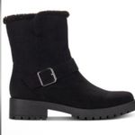 Style & Co . fleurr Belt Lug Booties Women’s 8M Faux Fur boots Black 8.5 Photo 0