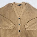 Eloquii  Tan Cropped Cutout‎ Cardigan Sweater Ribbed Button Front Size 18 20 Photo 3
