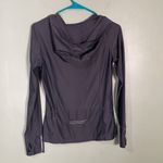 Athleta  Long Sleeve Hooded Shirt Grey Small Photo 1