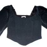 Abercrombie & Fitch  Sweetheart Long Sleeve Cropped Corset Top XS Black EUC Photo 2