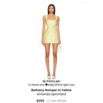 Amanda Uprichard Bethany Skort Romper in Yellow size Small Photo 2