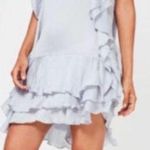 Missguided Gray/silver Ruffle Dress Photo 0