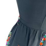 Topshop  Floral Bell Sleeve A-Line Mini Dress Black Multicolor Size 4 Photo 7