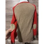J.Crew Sweater Women Sz M elbow patch wool blend camel brown red Preppy Photo 7