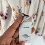 Rewind  Floral‎ Print Off The Shoulder Button Front Tie Front Long Sleeve Top Photo 9