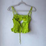 For Love & Lemons Sadie Lime Brat Green Corset Crop Top S Photo 5