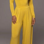 JLUXLABEL NWT  yellow DEVYN WIDE LEG PANTS , S Photo 0