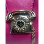 Betsey Johnson Purse Satchel Crossbody Hot Pink Telephone Gold Hardware Photo 9