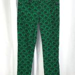 J.Crew  Toothpick Bow Printed Pattern Skinny Cords Jeans size 26 Kelly Green Photo 0