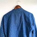 Eileen Fisher Womens Kimono Jacket Blue Block Print Organic Cotton Size Small Photo 4