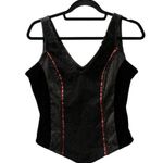 Zoe California Vintage 90's Silk Velvet Sequins Top Size Medium Festival Goth Black Photo 0