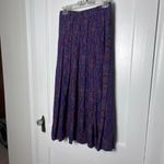 Liz Claiborne Vintage 90s Purple Paisley Floral Pleated Swing Midi Skirt Size 8 Photo 3