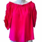 New Glory  neon pink off the shoulder blouse Photo 0