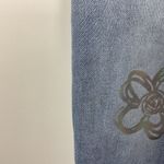 BAR x Olle & Hali Women's Washed Flower Hologram Flare Jeans Size S Blue Photo 5