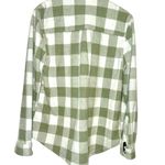 BeachLunchLounge Green & Cream Flannel Fashionable Shacket Button Down Plaid Trendy Jacket Photo 4