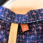 Anthropologie PILCRO Embroidered Plaid Button Up Long Sleeve Blouse Blue Sz S Photo 5
