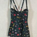 Torrid Underwire Push Up Peplum One Piece Swimsuit Size 1 1X Black Tattoo Dagger Photo 4