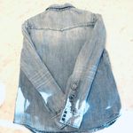 Driftwood  Layla Classic Fit Embroidered Denim Shirt Women's Medium Blue Cotton Photo 7