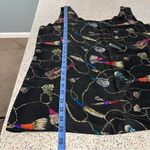 Vintage 90’s 100% Silk Sleeveless Tank Black Jewelry Tassel Print Women’s Size M Size M Photo 3