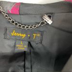 Jerry T Art To Wear Floral Jacket Tie Front Flare Sz Large Pink Photo 4