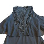 Kobi Halperin Black Sleeveless Dress Embroidered Flowy Top Size Large Women's Photo 2