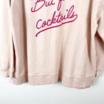 Wildfox Peach Whip “But First Cocktails” Long Sleeves Side Slits Sweatshirt XL Photo 8