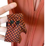 CLAUDIA STRATER Silk Tunic Argyle Diamond Red Blue Long Sleeves V Photo 4