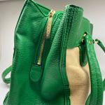 Olivia and Joy Green Leather Canvas Handbag Photo 11