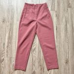 ZARA Women's High Waisted Pleated Ankle Trousers in Rose Pink Size S Photo 4