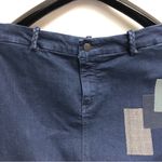 NYDJ Size 10 knee length, jean skirt with stretch ,pockets, and patches Photo 10