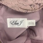 Eliza J  Mauve Lace Floral Formal Dress Belted Short Sleeves Cocktail Aline Sz 4 Photo 3