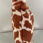Y2K 90's Handmade Orange Creme Giraffe Print Plush Shoulder Bag Purse Photo 5