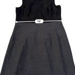 Theory  Tirionne C Magistrate Charcoal & Black Leather Wool Sheath Dress Sz 6 NEW Photo 9