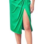 DO+BE NWT satin slit midi skirt in Kelly green size M Photo 2