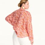 J.Crew NWT  Long-sleeve ramie tunic top in painted block print M Photo 9