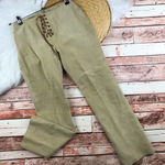 Vintage Y2K leather suede‎ lace up lowrise pants women’s 4 petite Tan Size 4P Photo 0