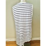 Athleta Women’s 100% Linen Striped Sleeveless Tank Top Tulip Hem Black White M Photo 1