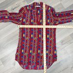 Amanda Uprichard Aztec Native Print Silk Tunic Blouse Red Small Photo 11