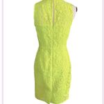 J.Crew  Collection Yellow Neon Lace  Pencil Crew Neck Knee Length Dress Size 4 Photo 7